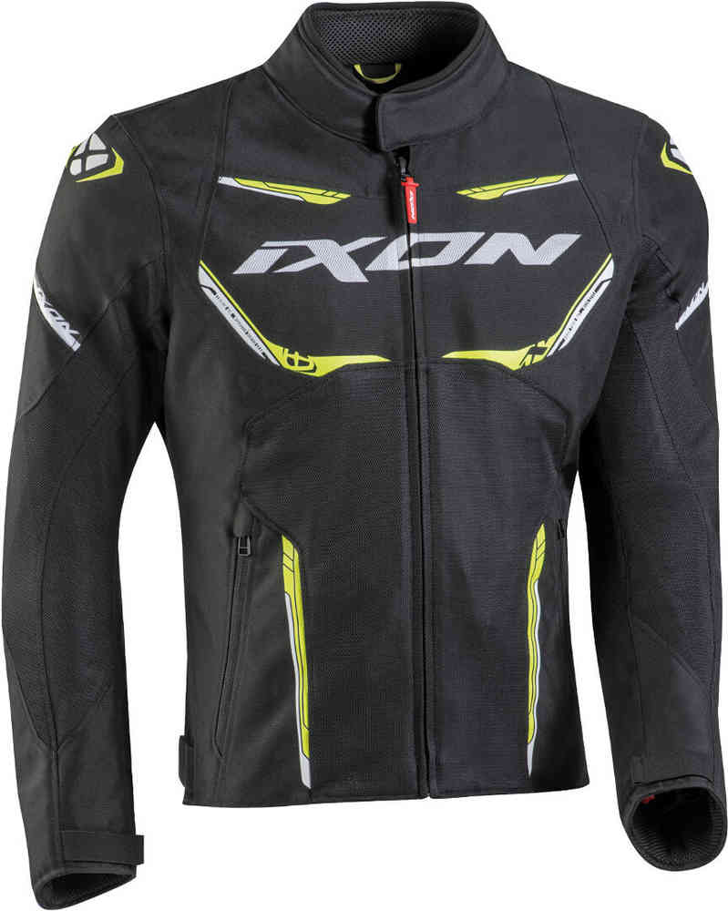 Мотоциклетная текстильная куртка Striker Air WP Ixon, черный/белый/флуоресцентный желтый wp
