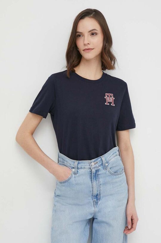 

Хлопковая футболка Tommy Hilfiger, темно-синий