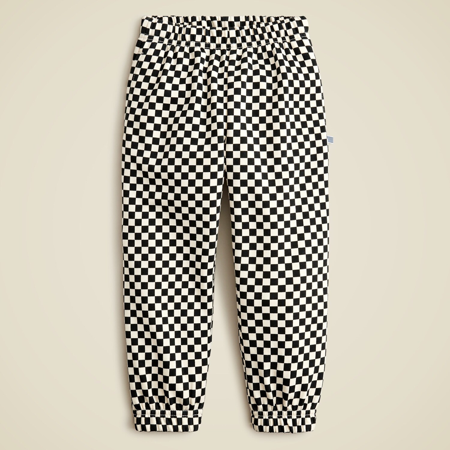 

Спортивные брюки Kid by crewcuts окрашенные в готовом виде с шахматным принтом J.Crew, черный