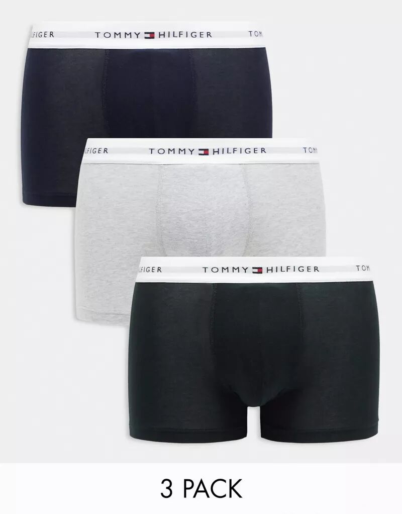 

Комплект из трех хлопковых трусов Tommy Hilfiger Signature Essentials разных цветов