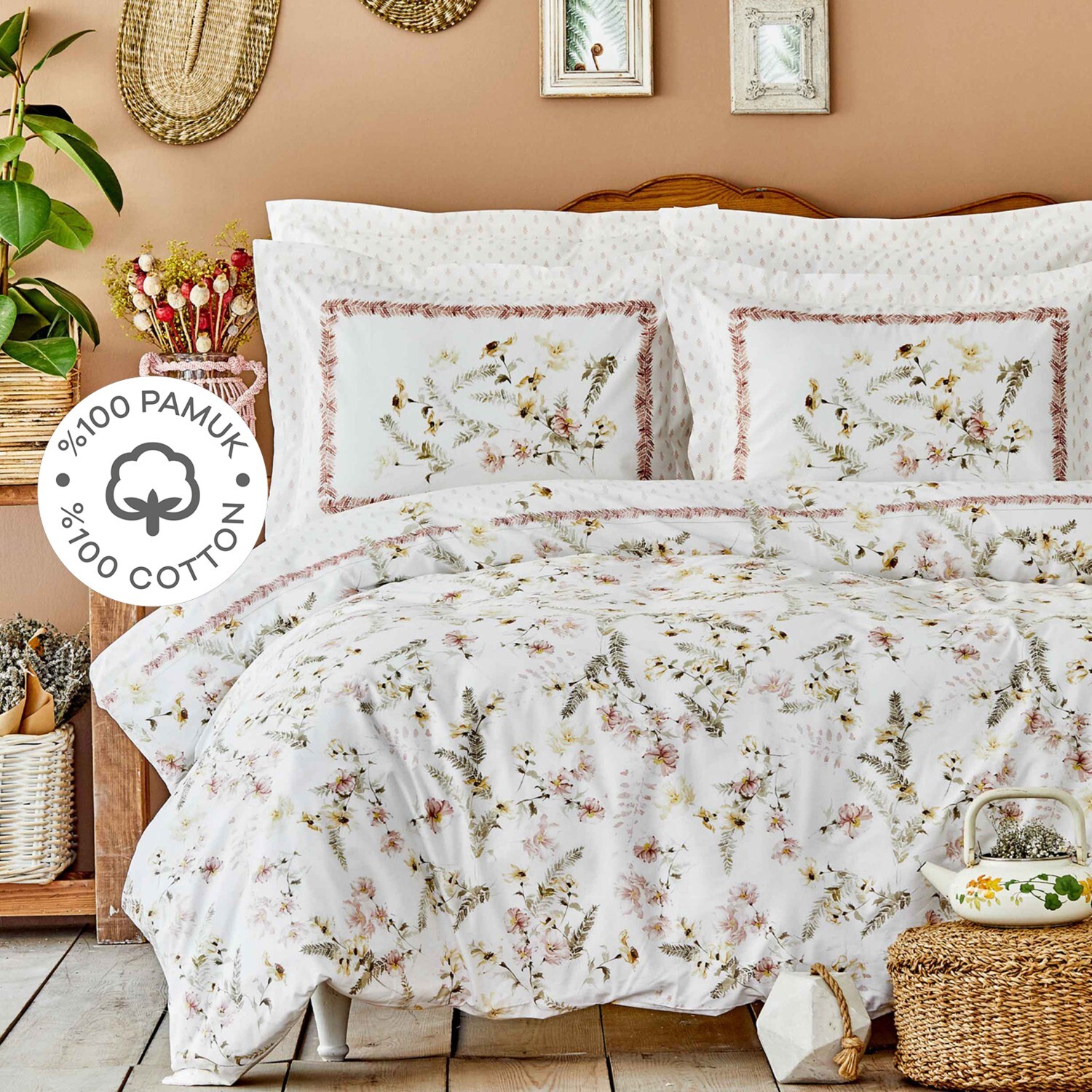 

Karaca Home Calantha Salmon Комплект постельного белья из 100 % хлопка
