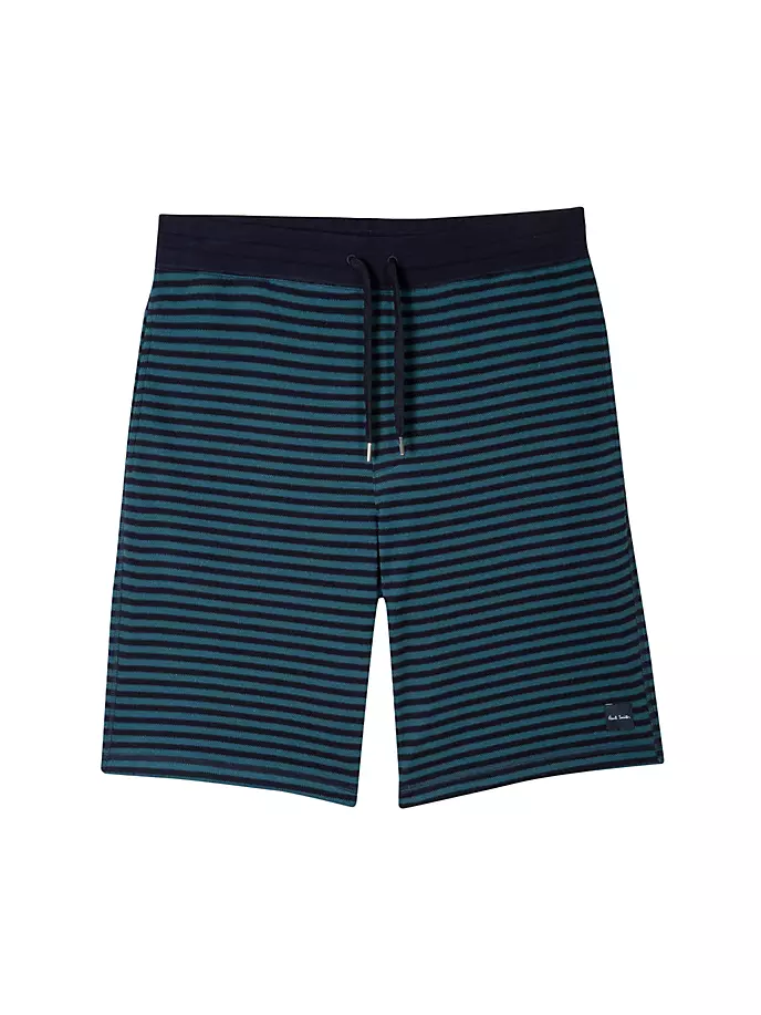 

Шорты из пике в полоску с кулиской Paul Smith, темно-синий