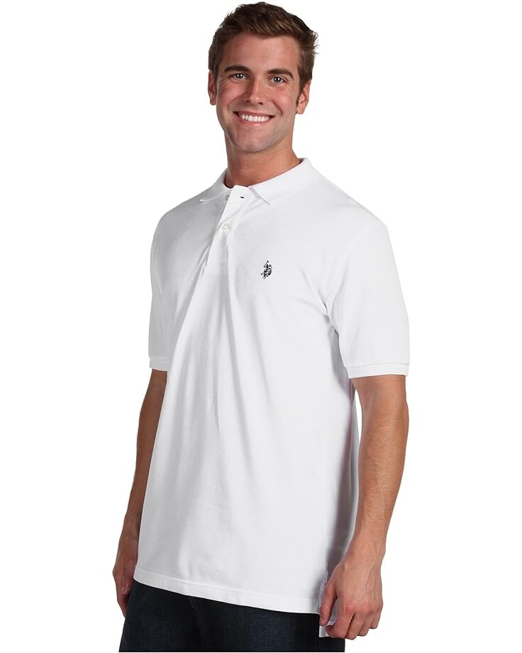 

Поло U.S. POLO ASSN. Solid Cotton Pique Polo with Small Pony, белый