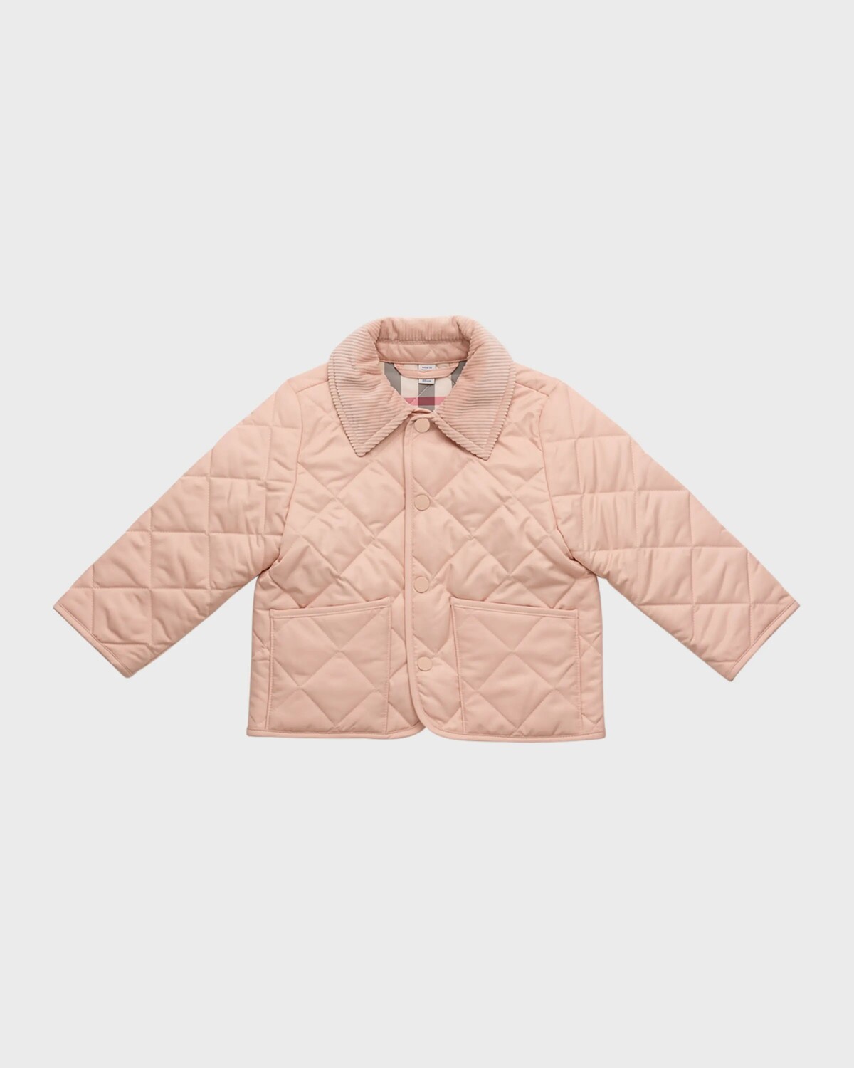 

Стеганая куртка Indy Diamond для девочек, размер 6M-2 Burberry, цвет Apricot Pink