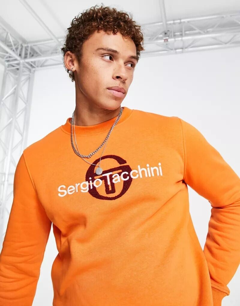 

Оранжевая толстовка Sergio Tacchini с большим логотипом