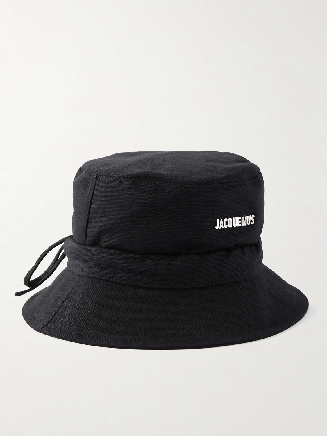 

Панама из хлопкового холста с аппликацией логотипа JACQUEMUS, черный