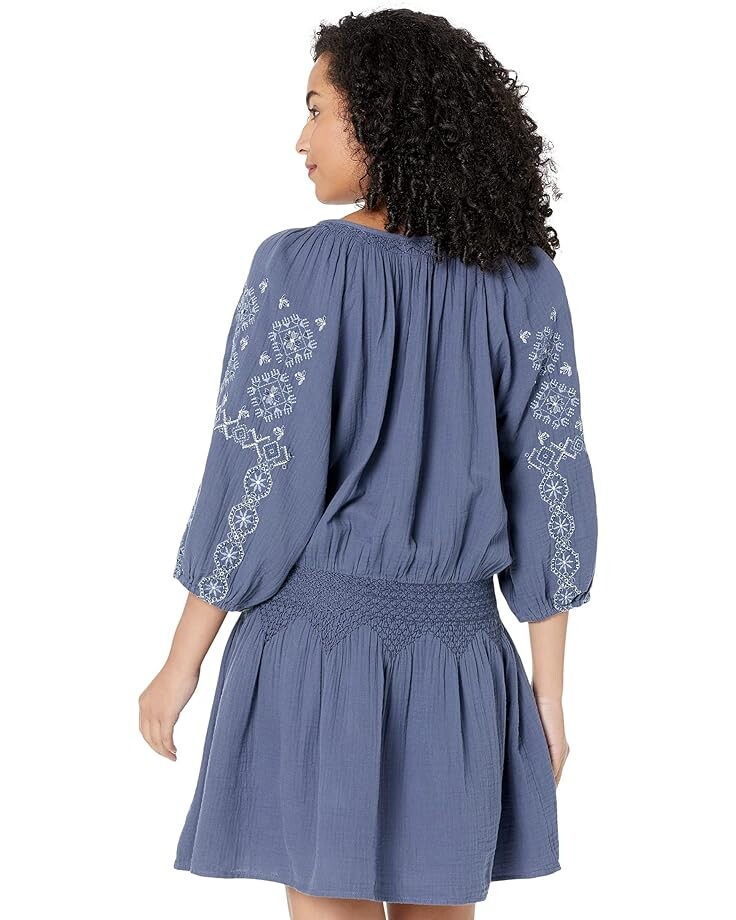 

Платье Lucky Brand Embroidered Mini Peasant Dress, цвет Nightshadow Blue