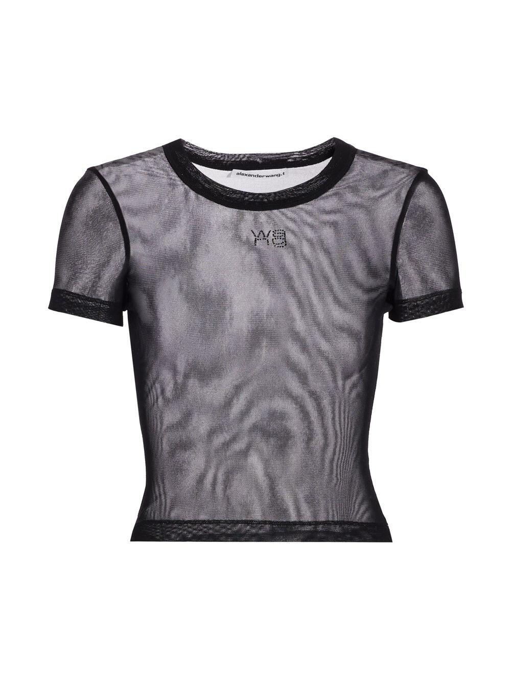 

Сетчатый топ с короткими рукавами alexanderwang.t, черный