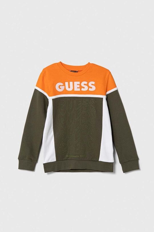

Детская хлопковая толстовка Guess, зеленый