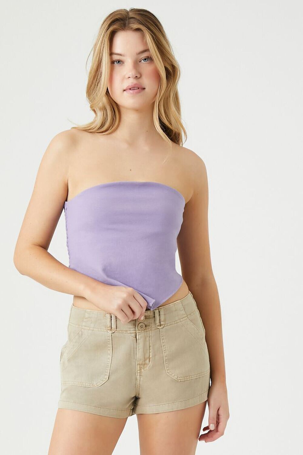 

Саржевые шорты карго Forever 21, хаки