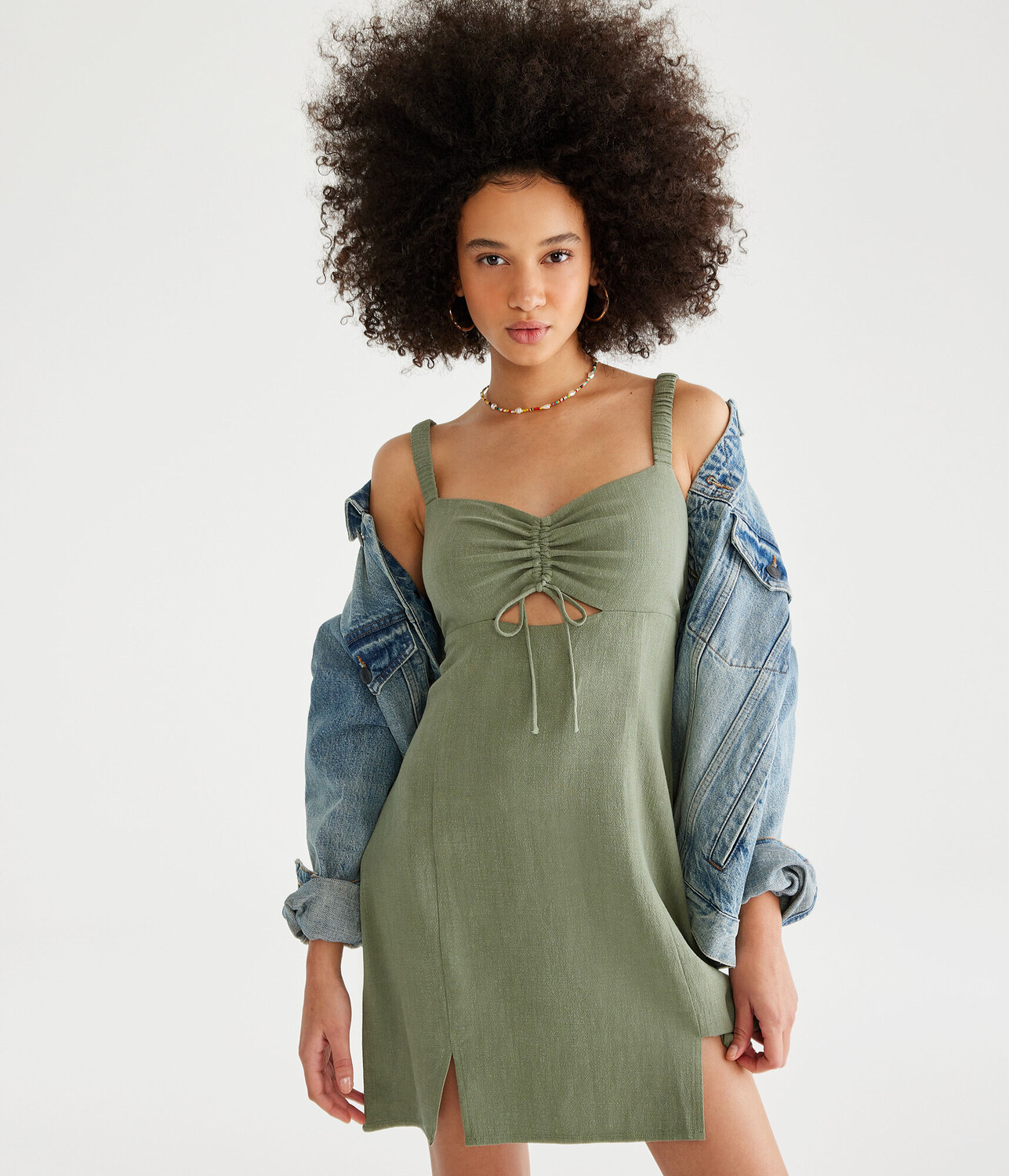 

Однотонное платье-футляр с завязками в форме сердца Aeropostale, серебро