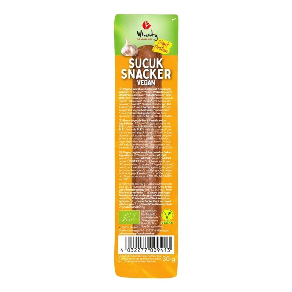 

Пшеничный снекер SUCUK VEGAN - органический - 30г Gustiamo