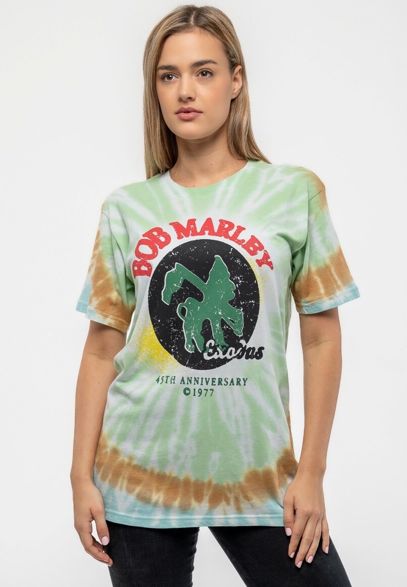 

Футболка с принтом BOB MARLEY EXODUS ANNIVERSARY TIE DYE Paradiso Clothing, зеленый
