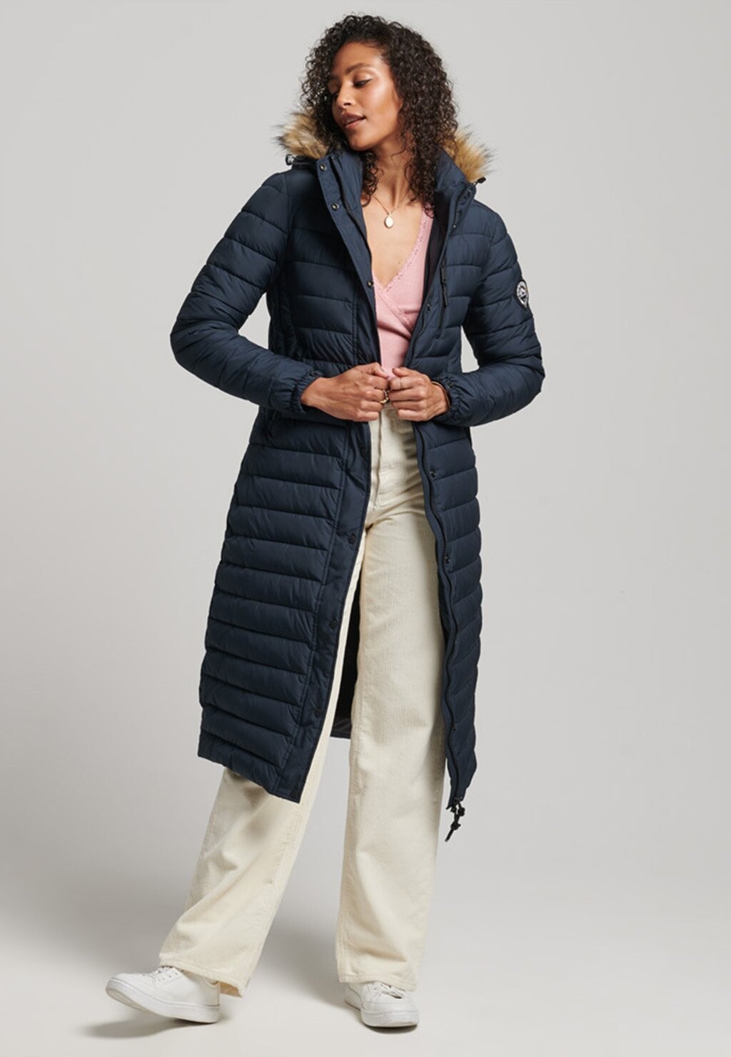 

Зимнее пальто Superdry LONGLINE PUFFER, цвет eclipse navy
