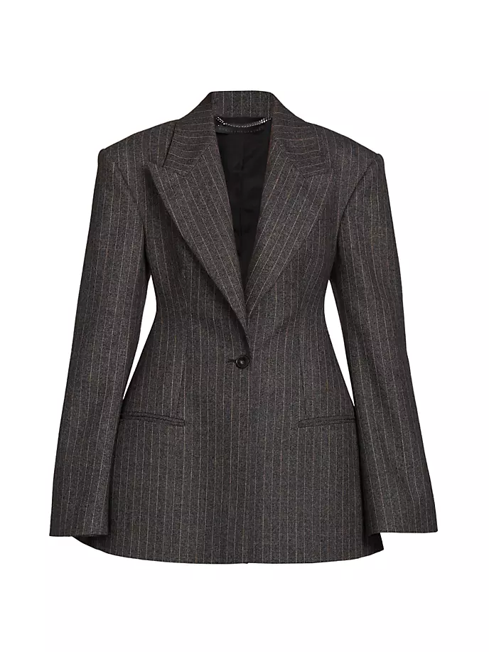 

Однобортный пиджак в тонкую полоску Stella Mccartney, цвет charcoal