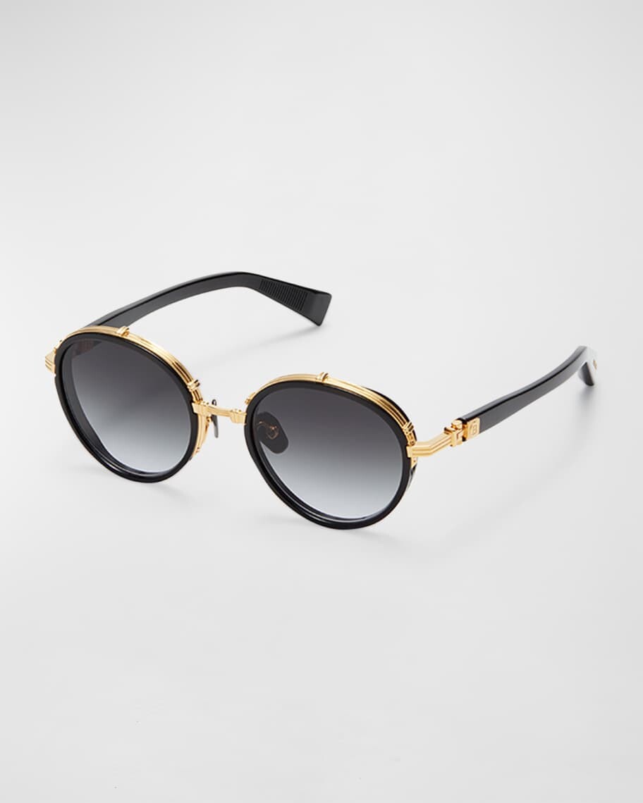 

Круглые солнцезащитные очки Croissy из титана и ацетата Balmain
