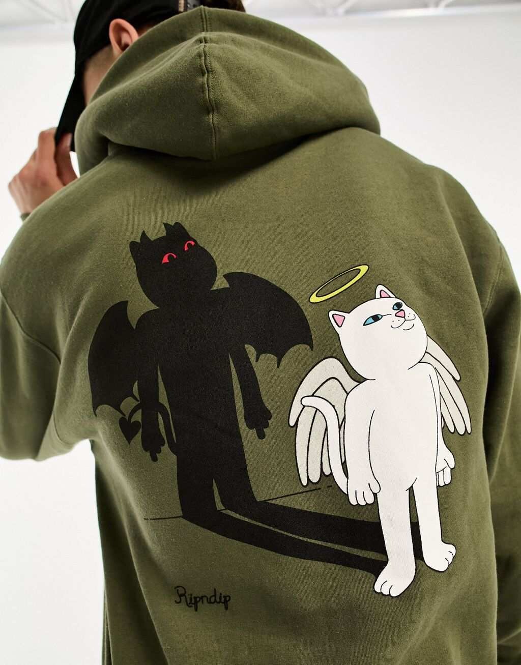

Зеленая худи RIPNDIP Shadow Friends с принтом на груди и спине