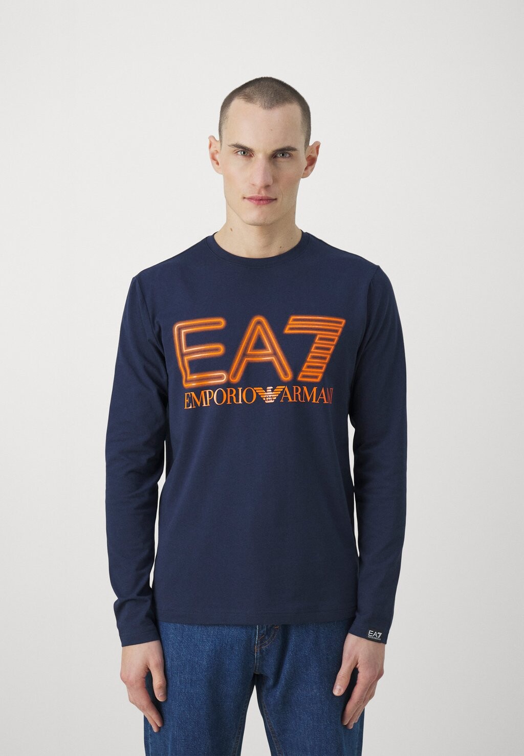

Футболка с длинным рукавом EA7 Emporio Armani, темно-синяя, Синий