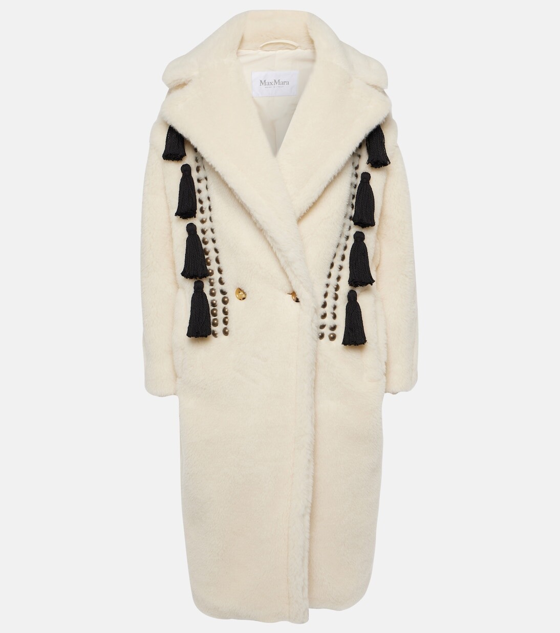 

Пальто demetra с вышивкой в виде плюшевого мишки Max Mara, белый