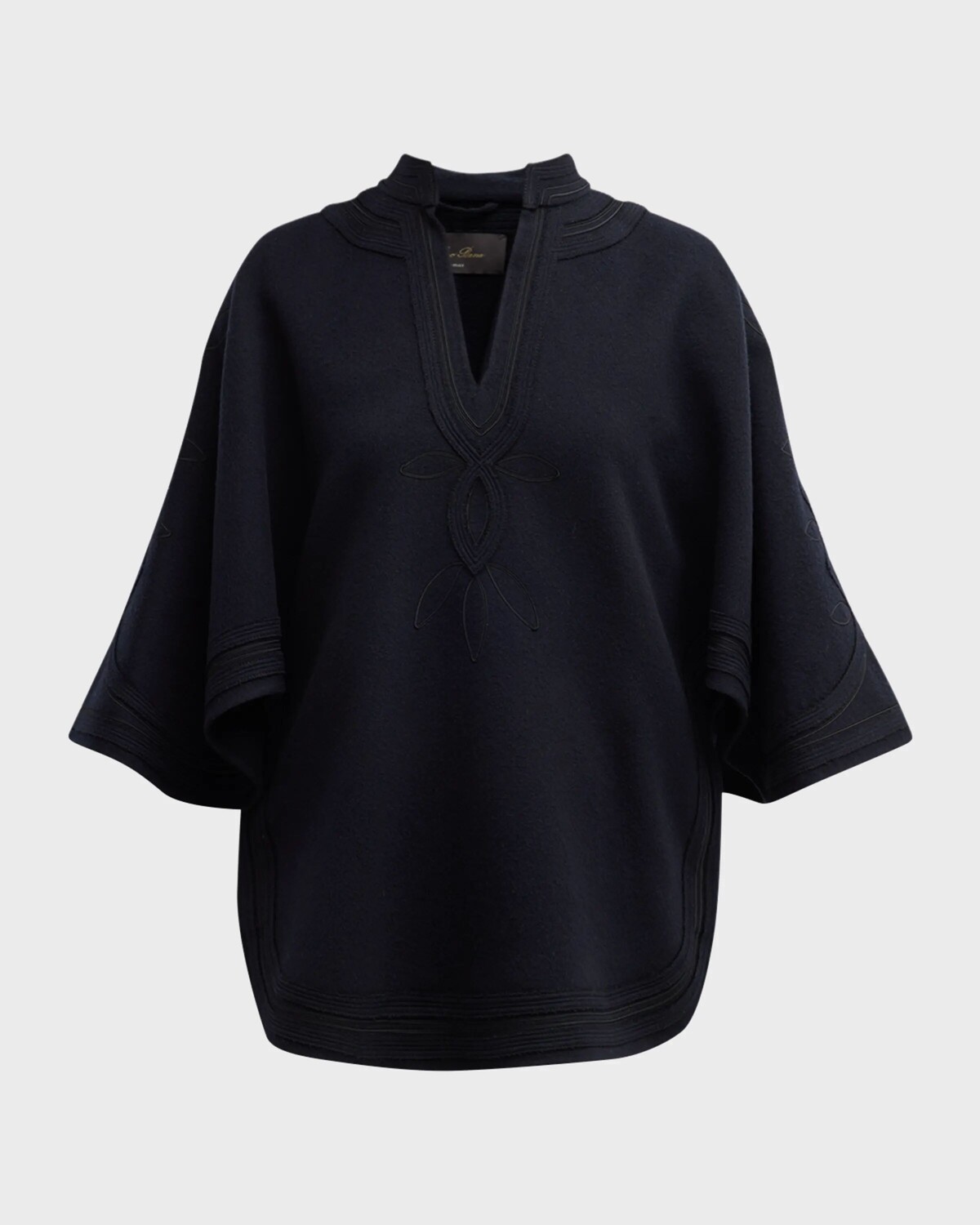

Кашемировая накидка Lia с вышивкой Loro Piana, цвет Blue Navy