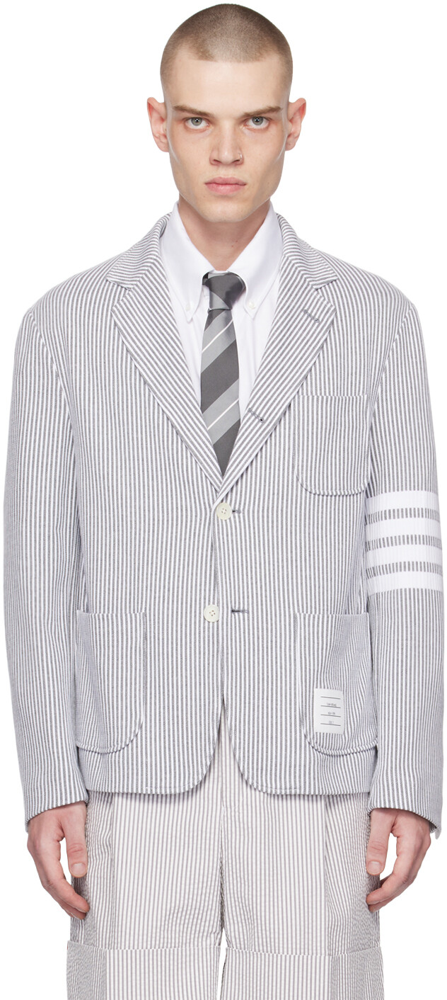 

Серый пиджак с четырьмя полосками Thom Browne