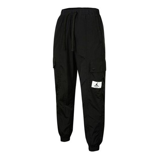 

Спортивные штаны (WMNS) Air Jordan Essentials Pocket Woven Label Logo Drawstring Bundle Feet Sports Pants/Trousers/Joggers Black, черный