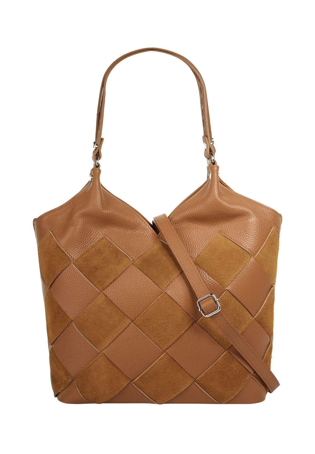 

Шопер, натуральная кожа, сделано в Италии Samantha Look, цвет Cognac