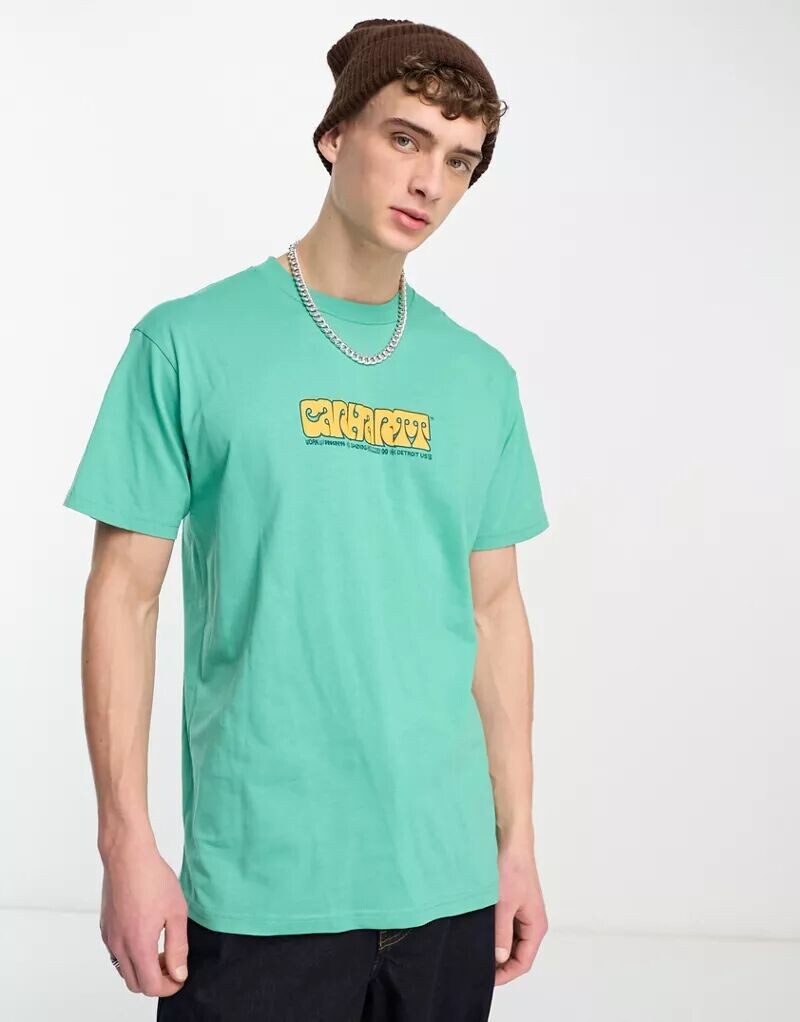

Carhartt WIP — зеленая футболка с надписью Heat
