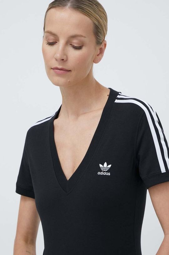 

Футболка с 3 полосками и V-образным вырезом adidas Originals, черный