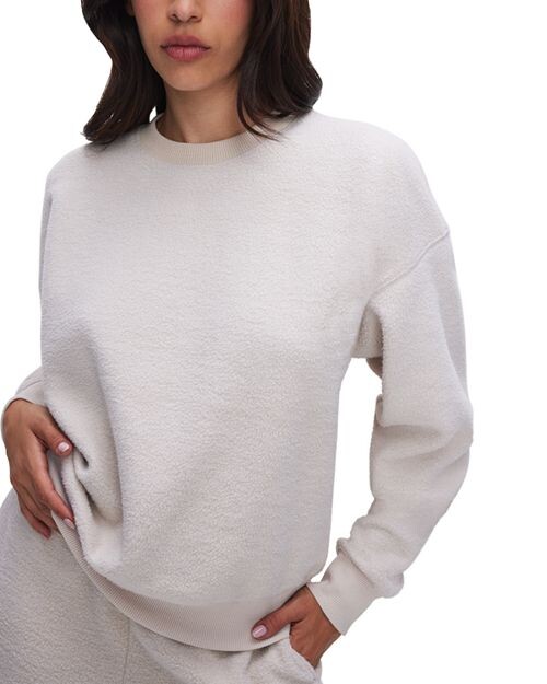 

Толстовка из флиса с круглым вырезом из шерпы Good American, цвет Tan/Beige