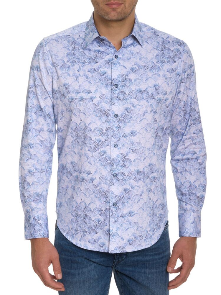 

Спортивная рубашка классического кроя Seaport Scale Robert Graham, синий