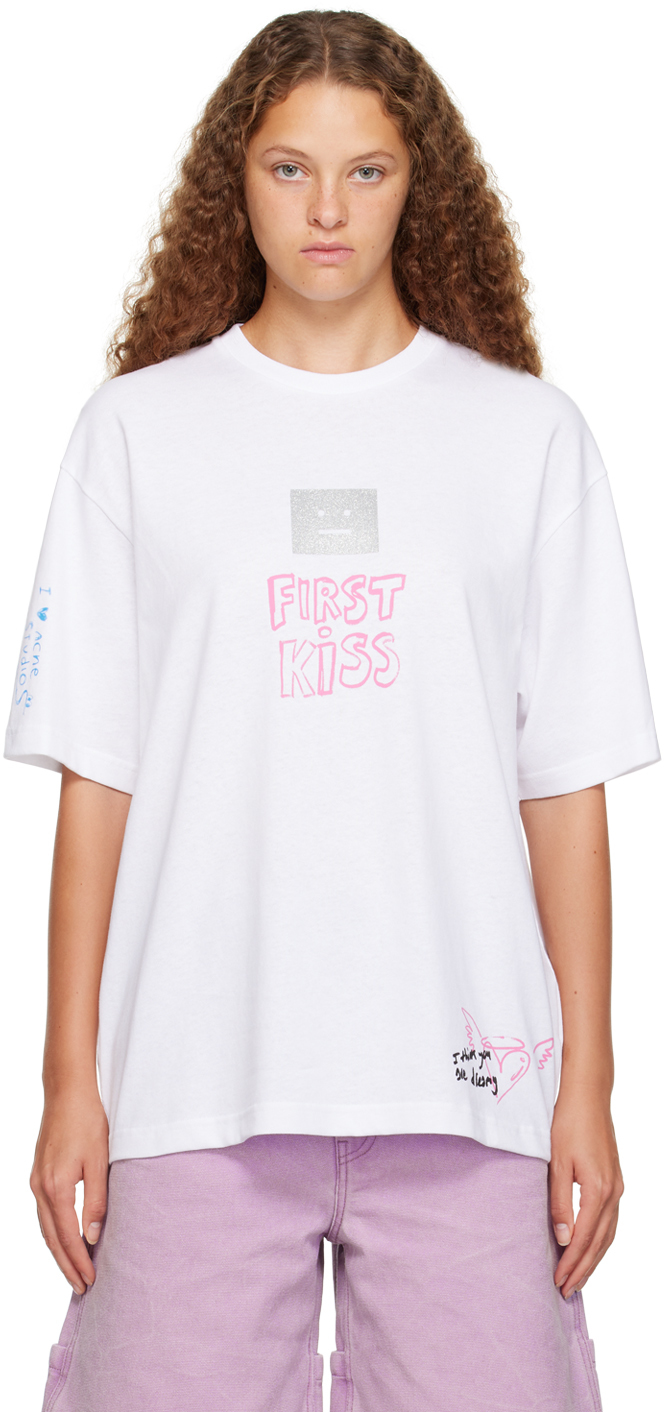 

Белая футболка First Kiss Optic Acne Studios, Белый