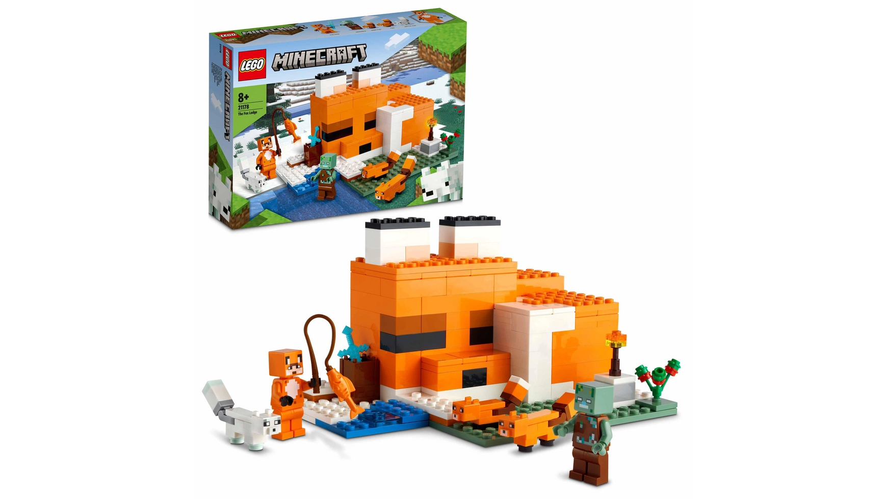 Lego Minecraft Лисий домик, игрушка с фигурками для детей от 8 лет и старше lego minecraft грибной домик игрушка для детей от 8 лет и старше