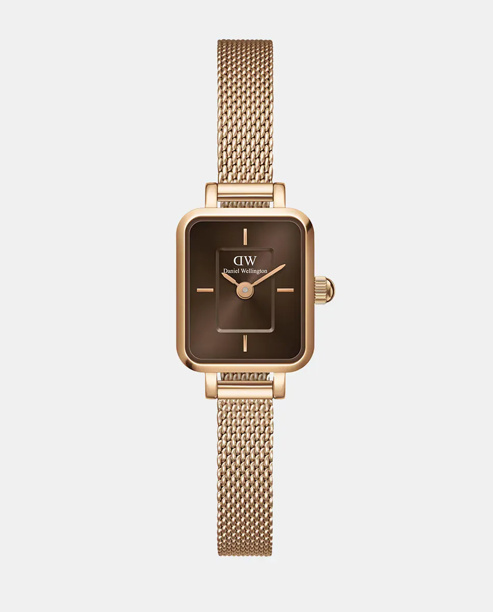 

Quadro Mini DW00100649 женские часы с розовой стальной сеткой Daniel Wellington