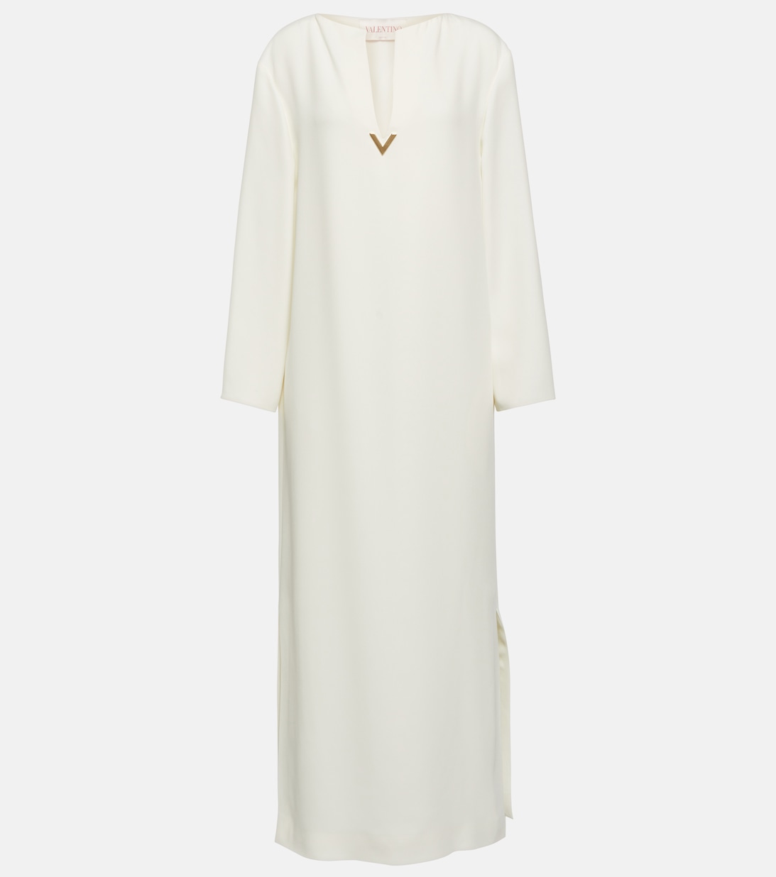 цена Платье макси из шелкового кади VALENTINO, белый