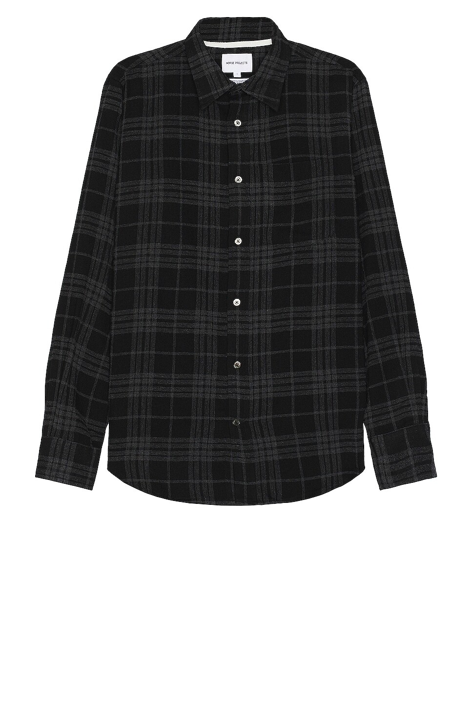 

Рубашка Norse Projects Algot Relaxed Wool Check, цвет Charcoal Melange