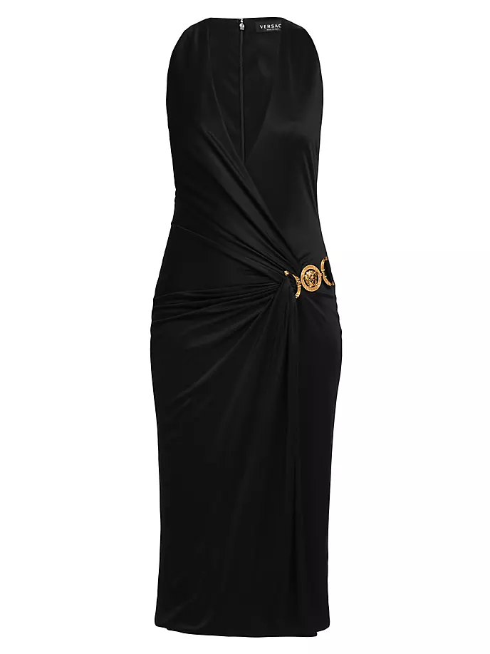 

Коктейльное платье миди Medusa Icon Versace, черный