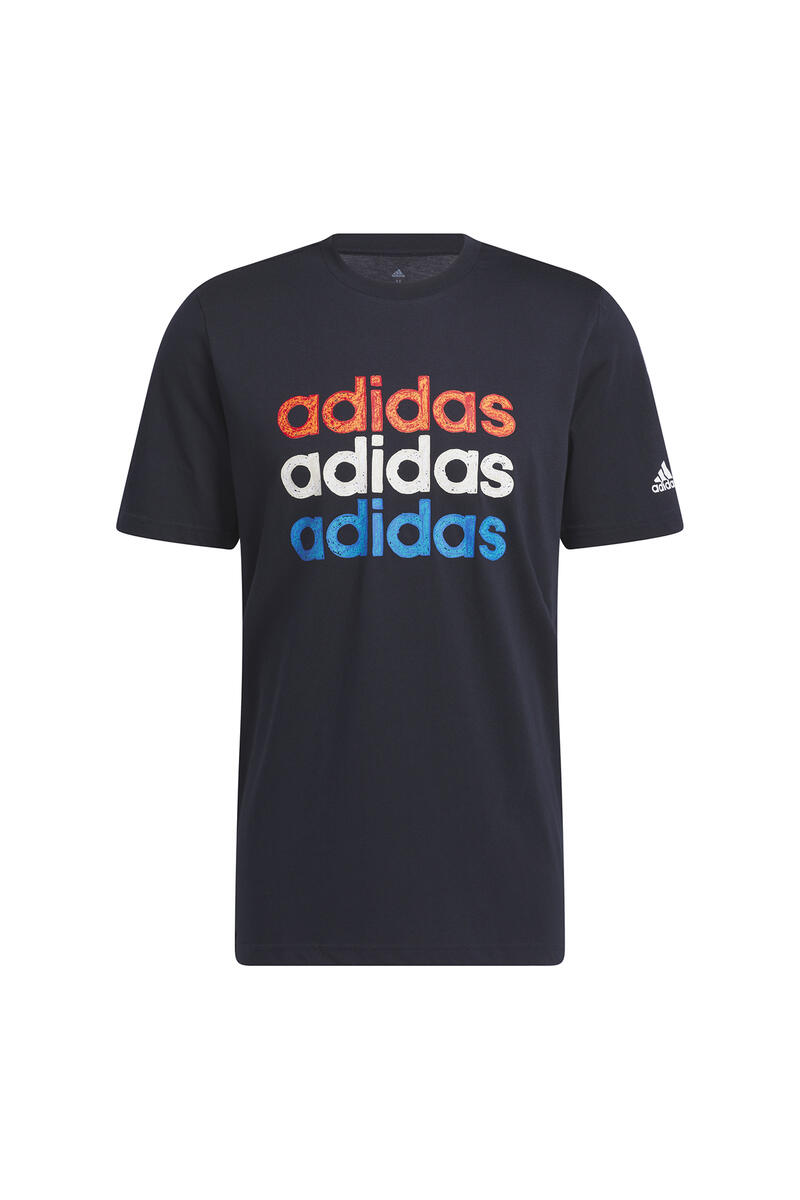 Футболка Adidas Multi Linear Sportswear с графическим рисунком Adidas, синий