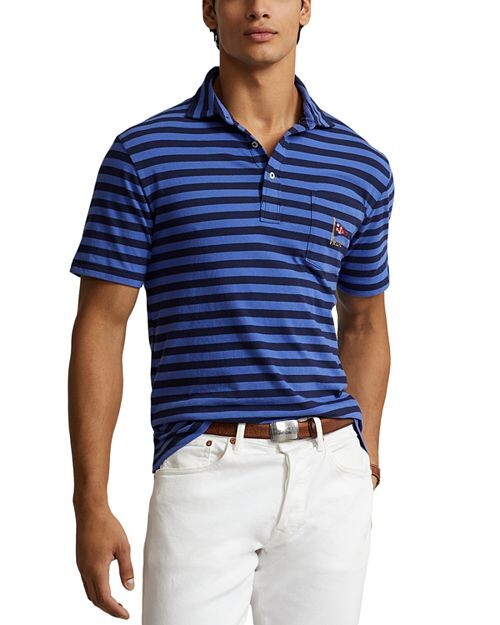 

Рубашка поло Lisle стандартного кроя с вышивкой Polo Ralph Lauren, цвет Blue