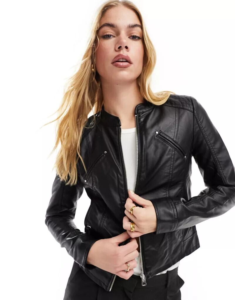 

Vero Moda – косуха без воротника черного цвета под кожу