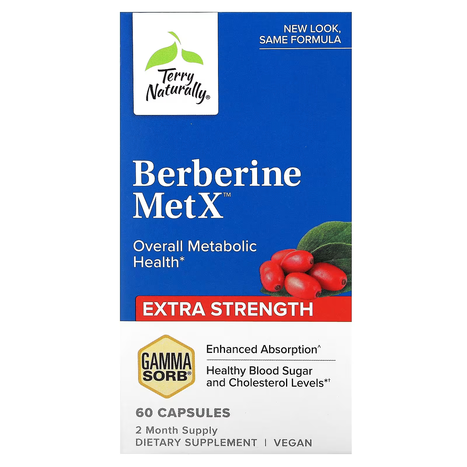 цена Пищевая добавка Terry Naturally Berberine MetX Extra Strength, 60 капсул