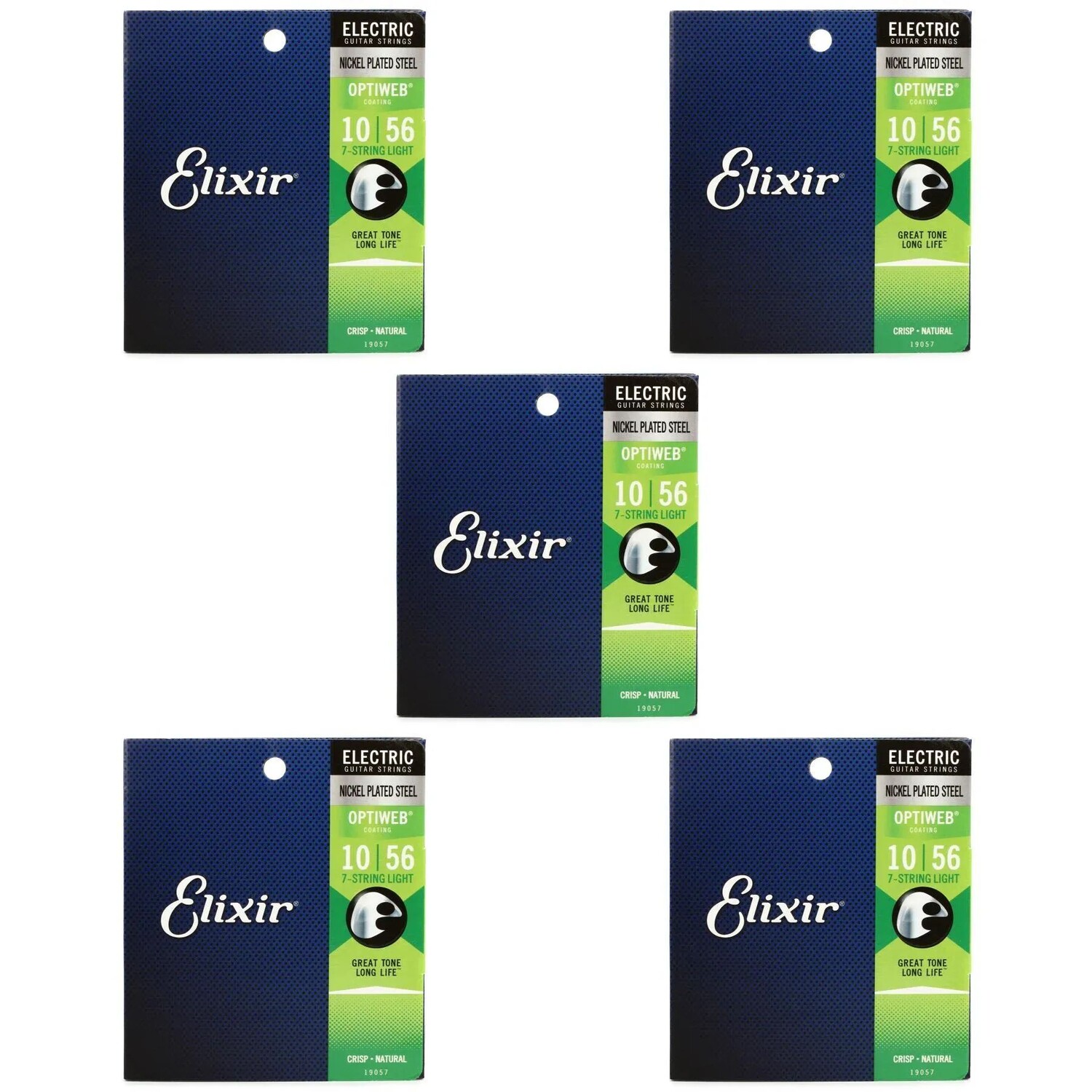 

Elixir Strings 19057 Струны для электрогитары Optiweb — .010-.056 Легкие, 7 струн (5 шт.)