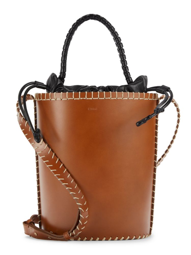 Кожаная сумка-мешок Chloé, коричневый