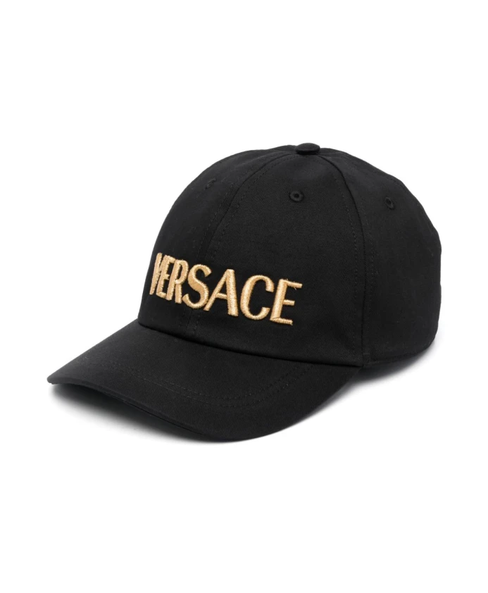 

Бейсболка из хлопка с вышитым логотипом Versace, черный