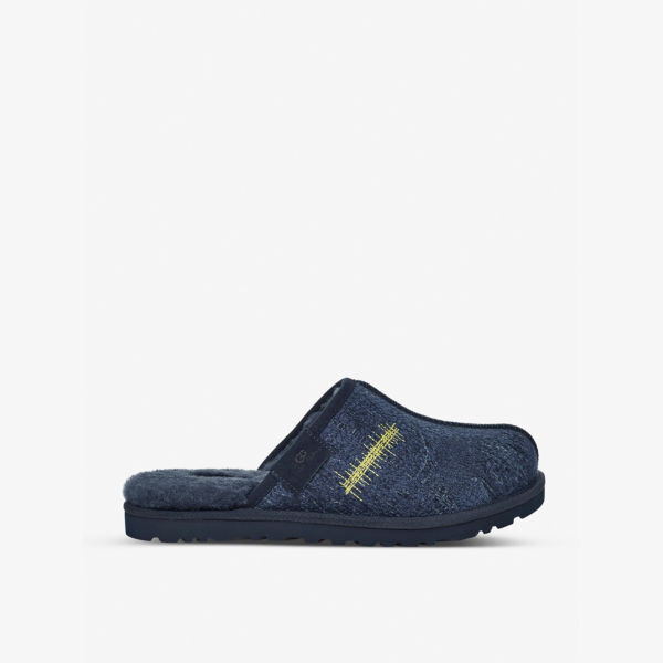 

Шлепанцы из овчины ugg x the elder statesman с вышивкой Ugg, синий