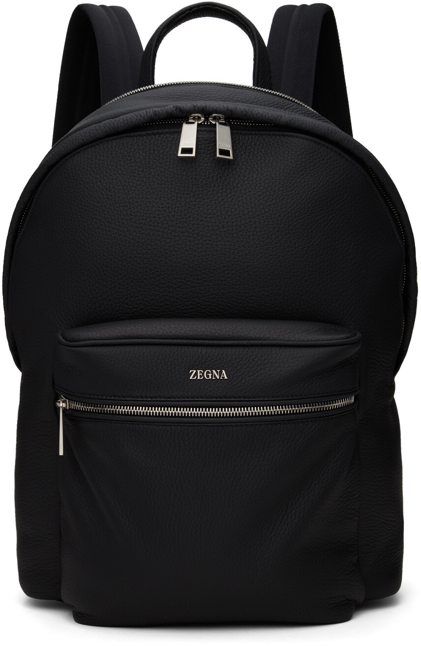 

Черный рюкзак с капюшоном из оленьей кожи Zegna