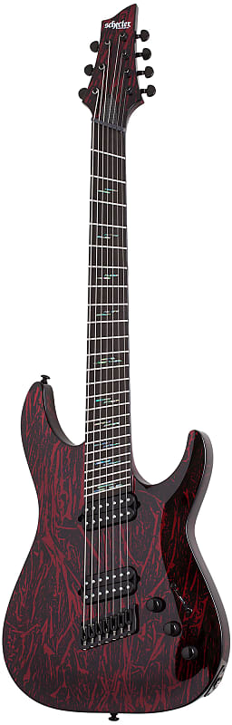 Электрогитара Schecter 1477 C-7 Multi Scale Silver Mountain Guitar, Ebony Fretboard, Blood Moon