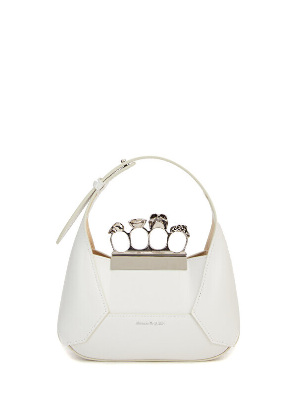 

Белая женская кожаная сумка jeweled mini mini Alexander McQueen