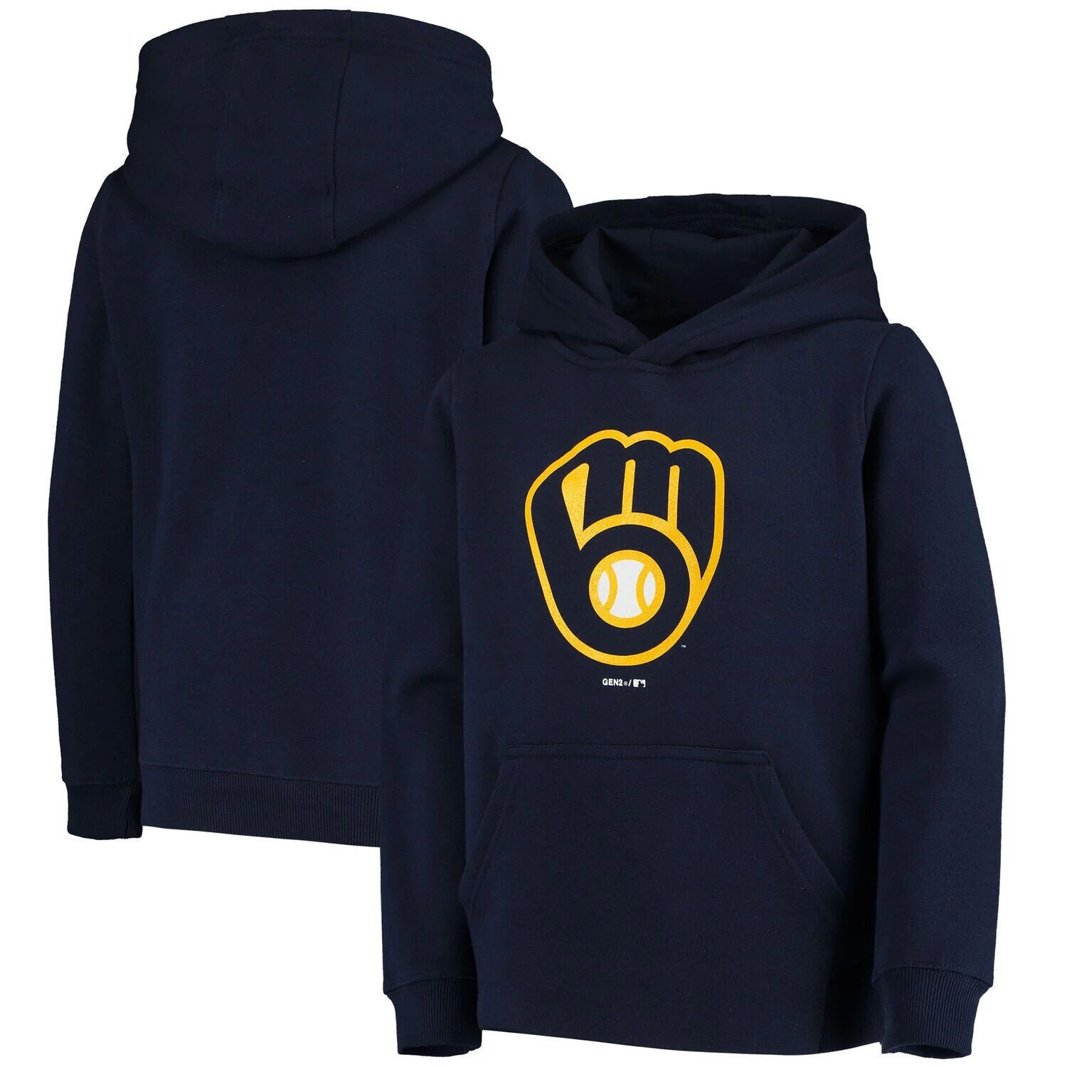 

Пуловер с капюшоном и логотипом молодежной команды Milwaukee Brewers Primary Team Outerstuff