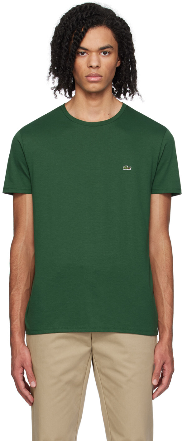 

Зеленая футболка с круглым вырезом Lacoste